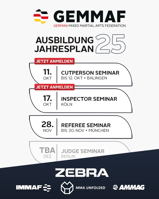 GEMMAF Jahresplan Offiziellen-Ausbildung 2025